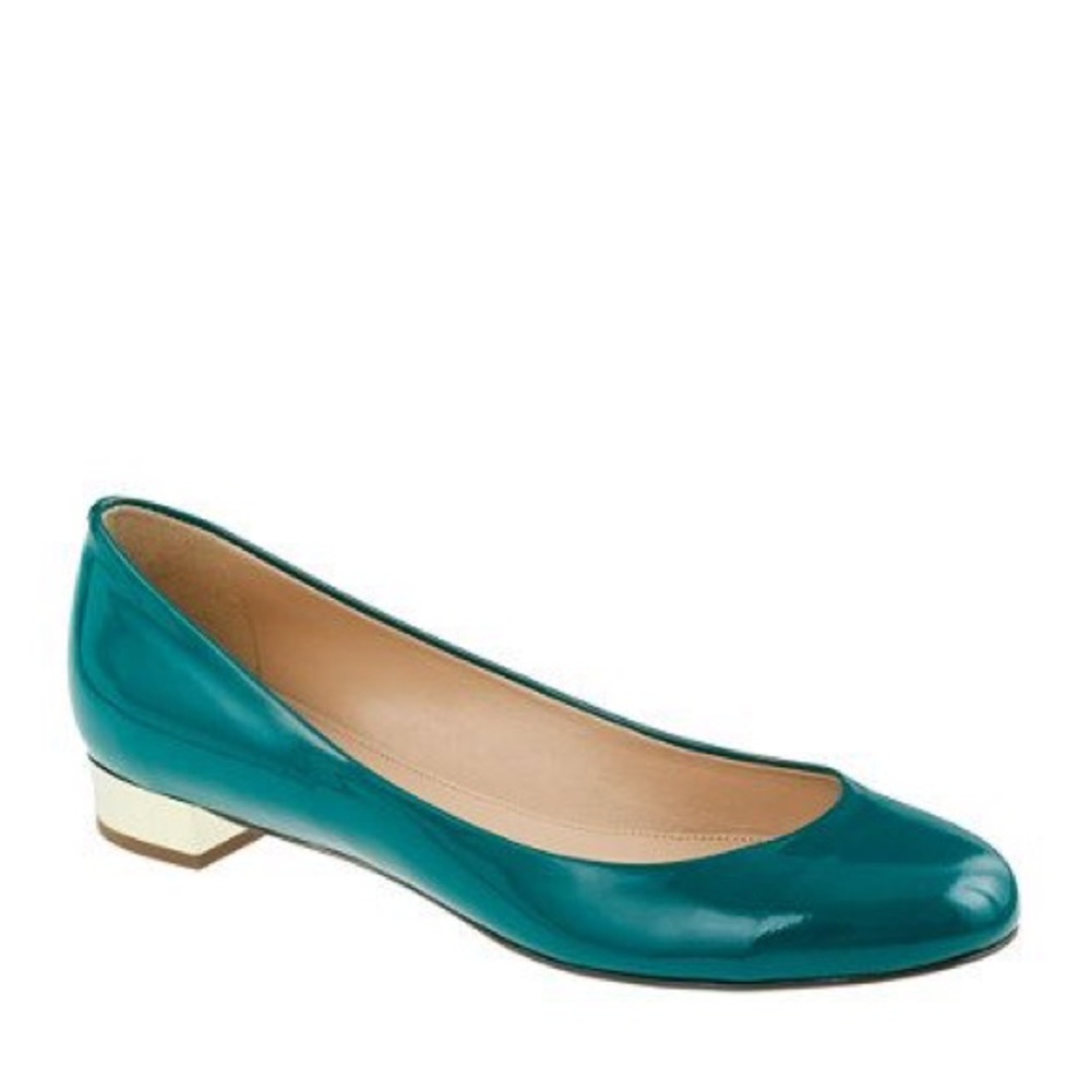 J.Crew Janey Patent Heels. Size 8. Jade Green. GUC